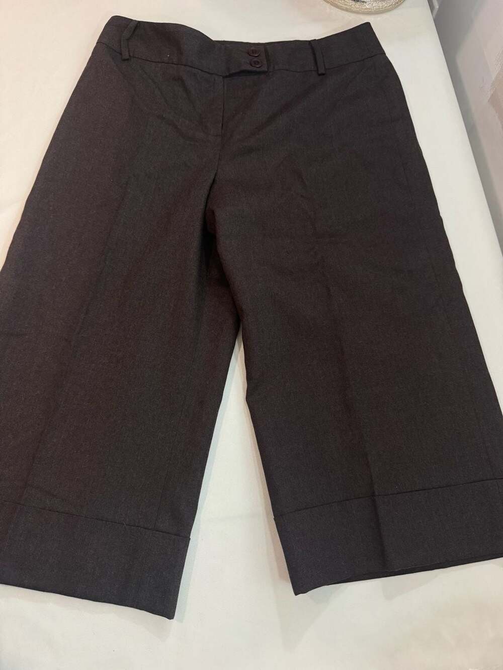 100% Wool Cropped Wide Leg Trousers Academia Office Women’s Size 10
